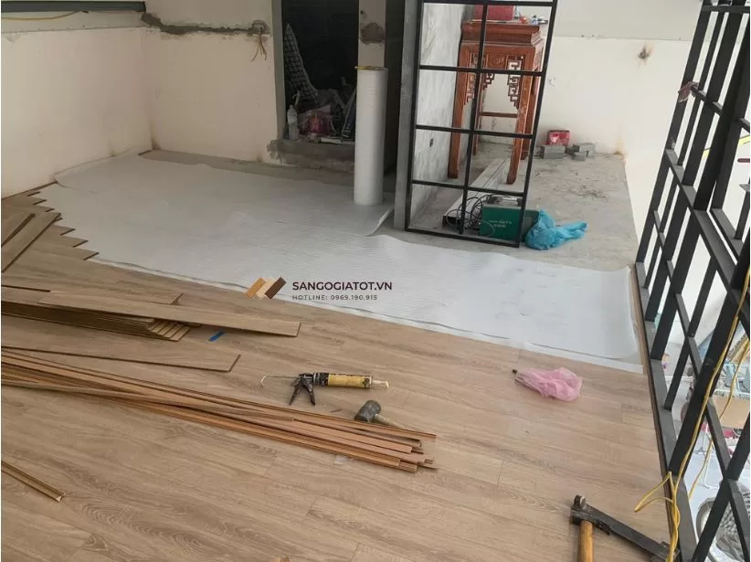 Hình ảnh thi công thực tế - Sàn nhựa Koller 8mm - D3546A