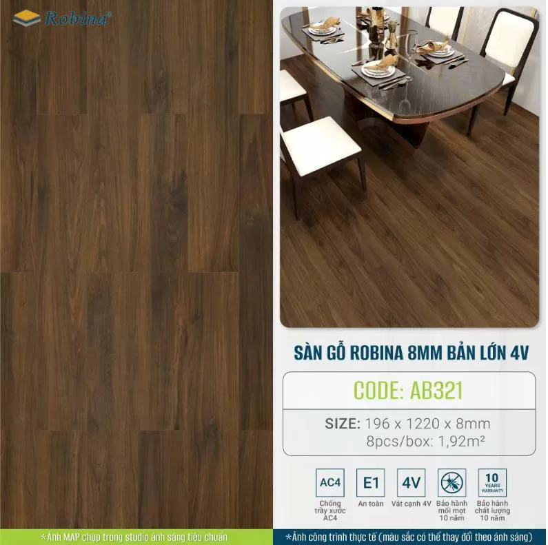 Tổng Quan Về Sàn Gỗ Robina 8mm – AB321